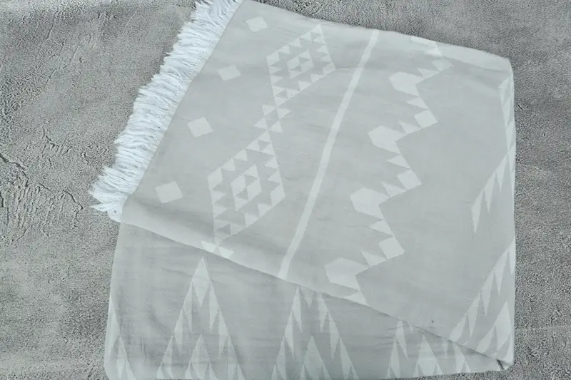 Anniversary Gift For Her, Organic Throw, 70x60 Cotton Geometric Towel, Custom Shower Curtain, Personalized Blanket, Bridesmaid Gifts, Wedding Favors - 6