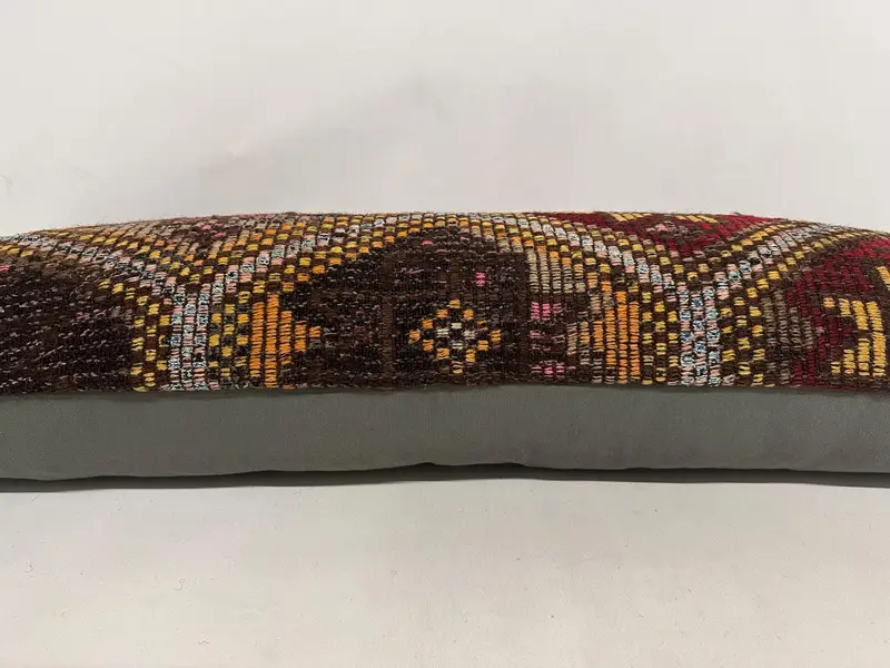 Customized Pillow Case, 16x48 Red Pillow, Ethnical Kilim Rug Pillow, Kilim Pillow Cover, Handwoven Cushion Case, Turkish Kilim Pillow, Pillow Cover - 5