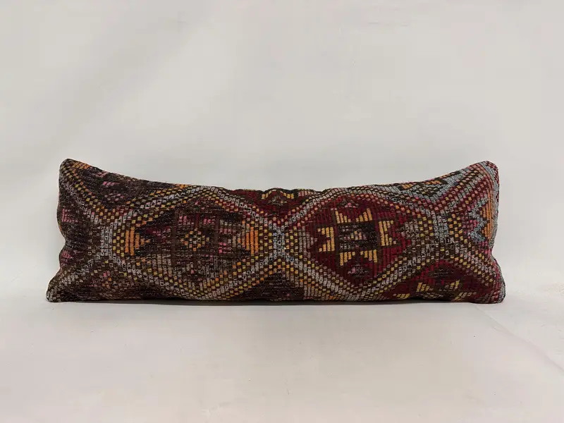 Customized Pillow Case, 16x48 Red Pillow, Ethnical Kilim Rug Pillow, Kilim Pillow Cover, Handwoven Cushion Case, Turkish Kilim Pillow, Pillow Cover - 1