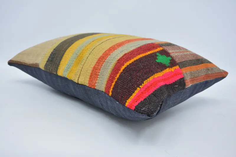 Ethnical Kilim Rug Pillow, Pillow for Sofa, 16x24 Beige Cushion, Kilim Cushion Sham, Sofa Cushion Case, Pillow Cover, Couch Cushion - 6