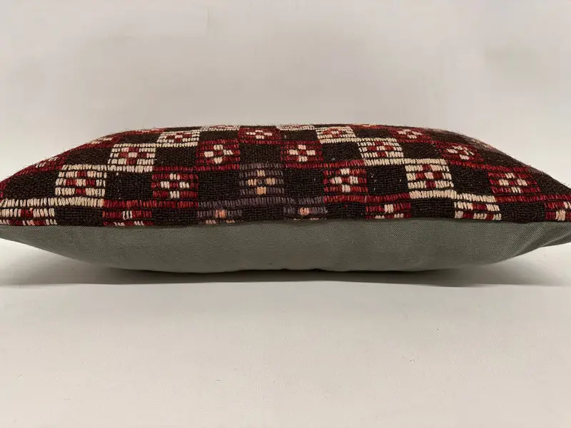 Pillow, Floor Pillow Sham, Accent Pillow Cover, Throw Kilim Pillow, Boho Pillow, Turkish Pillow, Sofa Cushion, 12x24 Brown Cushion Case - 5