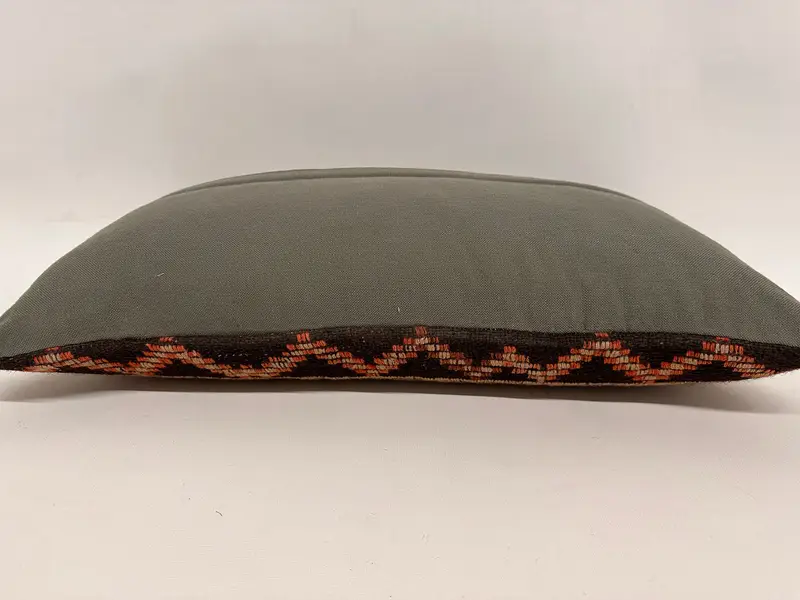 Pillow, Floor Pillow Sham, Accent Pillow Cover, Throw Kilim Pillow, Boho Pillow, Turkish Pillow, Sofa Cushion, 12x24 Brown Cushion Case - 7