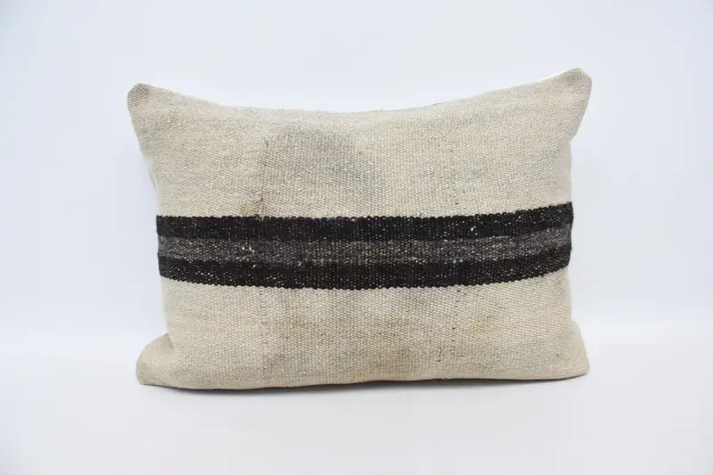Turkish Brown Striped Pillow Sham, Antique 20x28 inch New Home Gift Pillow Case - 1