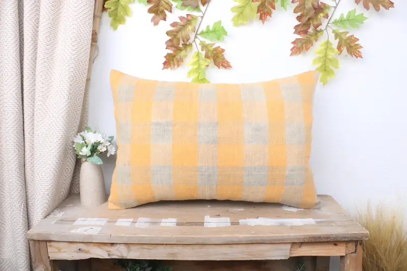 Home Decor Pillow, 16x24 Yellow Pillow Case, Neutral Pillow Case, Cushion Case, Vintage Kilim Throw Pillow, Farmhouse Cushion Cover, Turkish Pillow - 1