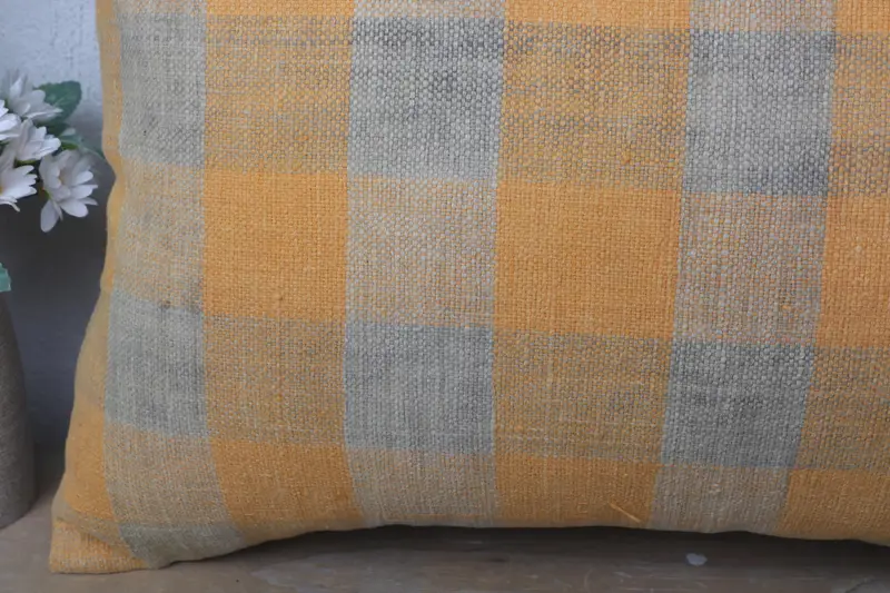 Home Decor Pillow, 16x24 Yellow Pillow Case, Neutral Pillow Case, Cushion Case, Vintage Kilim Throw Pillow, Farmhouse Cushion Cover, Turkish Pillow - 3