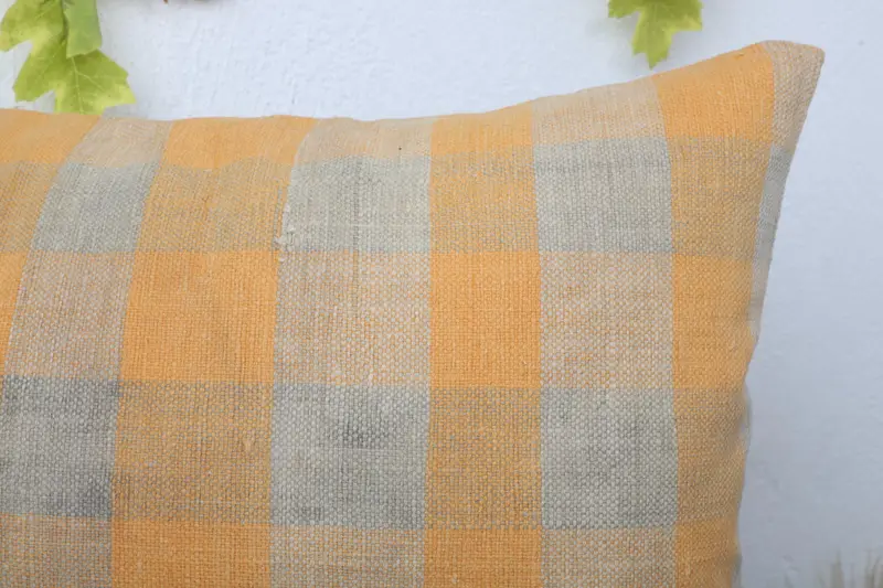 Home Decor Pillow, 16x24 Yellow Pillow Case, Neutral Pillow Case, Cushion Case, Vintage Kilim Throw Pillow, Farmhouse Cushion Cover, Turkish Pillow - 5