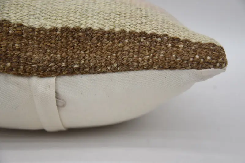 12x12 Beige Pillow Sham, Toss Cushion Case, Vintage Kilim Pillow, Pillow, Kilim Pillow, Vintage Pillow, Handmade Rug Seat Cushion Cover - 5