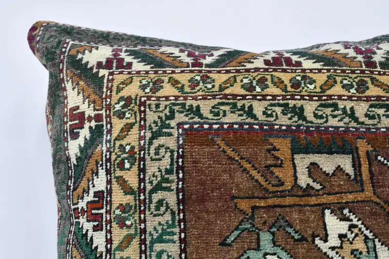 Pillow, Throw Kilim Pillow, Vintage Pillow, Boho Pillow Sham Cover, Comfy Throw Pillow, Vintage Kilim Pillow Cushion Case, 28x28 Brown Cushion Case - 2