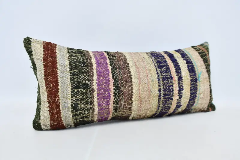 Turkish Kilim Pillow, Interior Designer Pillow, Outdoor Pillow Sham, Bolster Cushion Case, Cushion Case, Gift Pillow, 16x36 Beige Cushion Case - 3