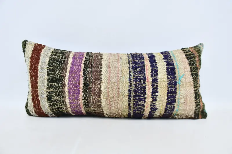 Turkish Kilim Pillow, Interior Designer Pillow, Outdoor Pillow Sham, Bolster Cushion Case, Cushion Case, Gift Pillow, 16x36 Beige Cushion Case - 1