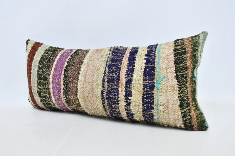 Turkish Kilim Pillow, Interior Designer Pillow, Outdoor Pillow Sham, Bolster Cushion Case, Cushion Case, Gift Pillow, 16x36 Beige Cushion Case - 4