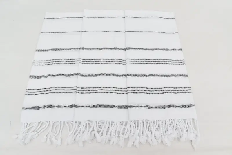 Kişiselleştirilmiş hediye, onun için hediye, düğün duş hediyesi, monogramlı el havlu, kişiselleştirilmiş bulaşık havlu, 40x24 pamuklu çizgili havlu, organik çay havlu - 7