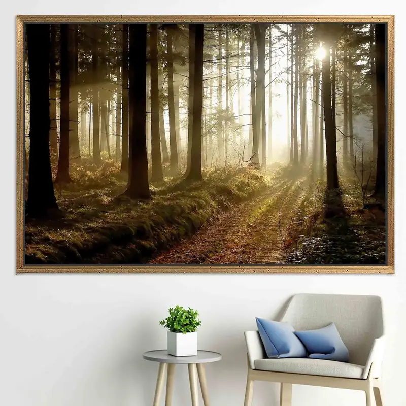 Enchanting Forest Sunset Canvas: Nature's Beauty Unleashed