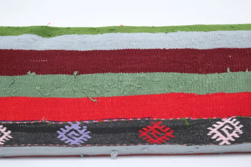 Turkish Kilim Pillow, 12x48 Red Pillow Case, Tribal Pillow, Kilim Pillow Cover, Pillow, Turkish Pillow, Bright Cushion Cover - 2