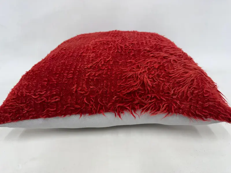 24x24 Kırmızı Yastık Örtüsü, Boho Yastık Sham Kapağı, Ev Dekoru Yastığı, Hediye Yastığı, Koltuk Yastığı Kılıfı, Yastık, Morroccon Kilim Yastık Yastığı Kılıfı - 5
