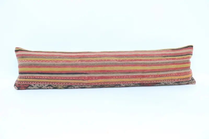 Pillow for Couch, Pillow Case, Antique Pillows, Personalized Gift Pillow Pillow Cover, 12x48 Red Cushion Cover, Anatolian Pillow Sham, Kilim Pillow - 1