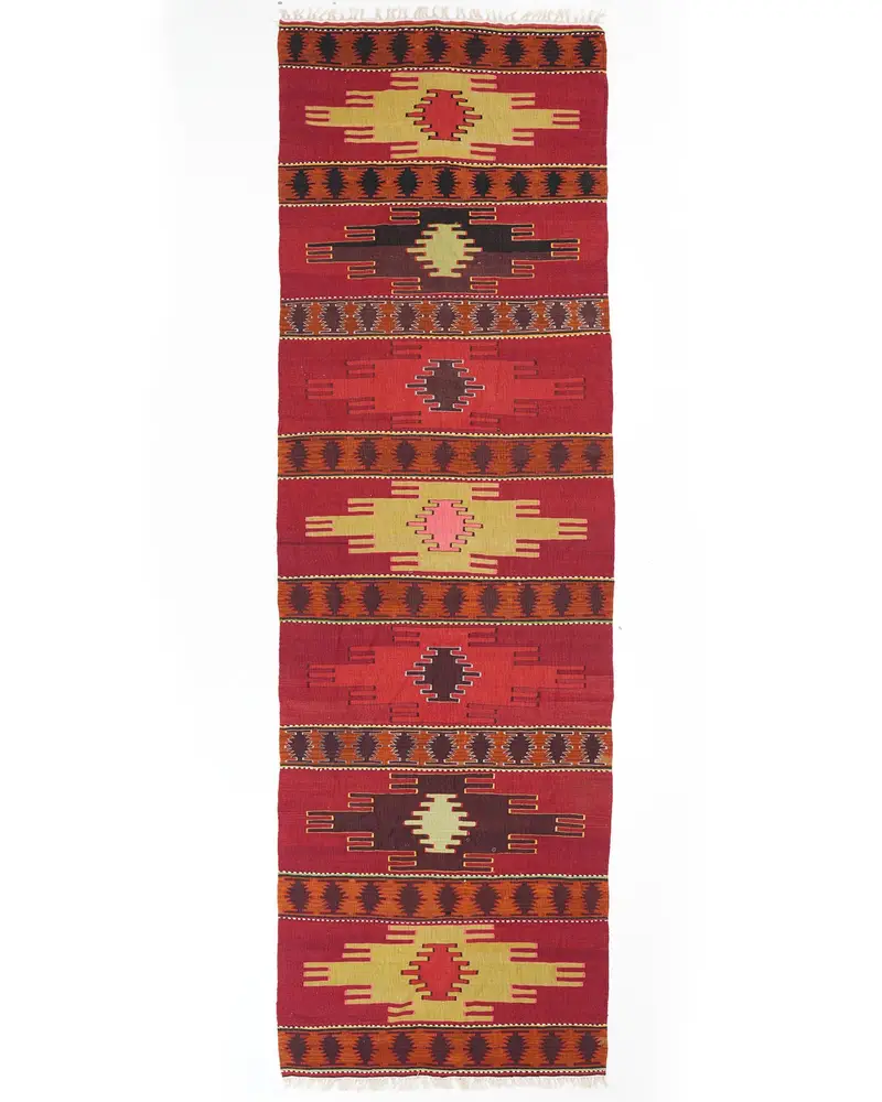 Kırmızı Halı, 3,4x11,1 ft Zarif ve Dayanıklı