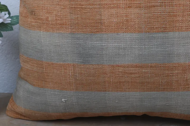Pillow, Handmade Kilim Cushion, Vintage Kilim Pillow, Outdoor Bolster Pillow Case, Turkish Kilim Pillow, 18x18 Orange Cushion Case - 3