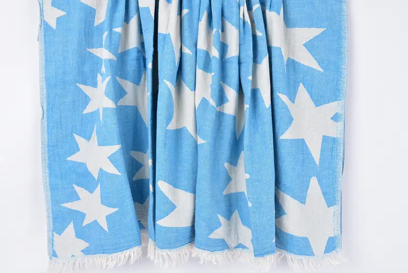 Turkish beach towel, 68x36 Cotton Star Design Towel, Custom Wedding Gift, Turkish beach towel with fringe, Organic Turkish towel, Bridesmaid Favors - 8