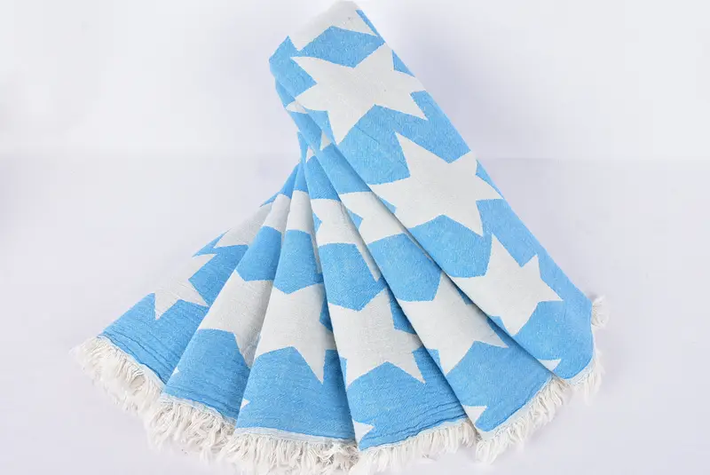 Turkish beach towel, 68x36 Cotton Star Design Towel, Custom Wedding Gift, Turkish beach towel with fringe, Organic Turkish towel, Bridesmaid Favors - 4