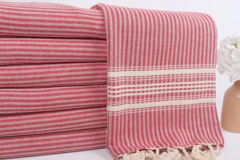 Personalized Bridesmaid Gift, Absorbent Turkish towel, Peshtemal, Monogram Turkish Towel, Embroidered Beach Towel, 68x38 Linen Striped Towel - 2