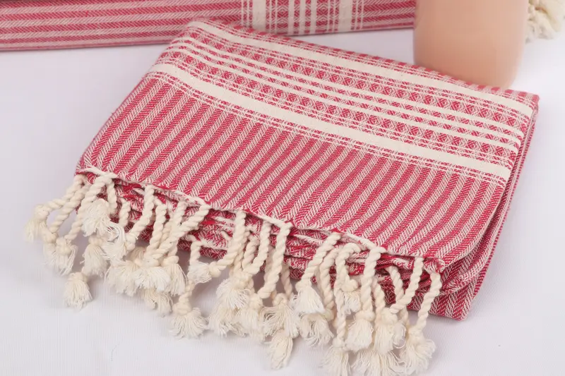 Personalized Bridesmaid Gift, Absorbent Turkish towel, Peshtemal, Monogram Turkish Towel, Embroidered Beach Towel, 68x38 Linen Striped Towel - 5