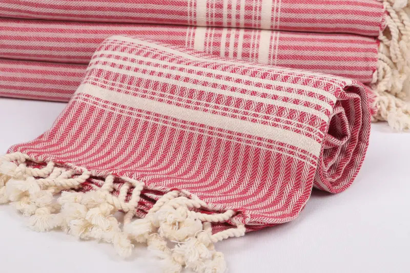Personalized Bridesmaid Gift, Absorbent Turkish towel, Peshtemal, Monogram Turkish Towel, Embroidered Beach Towel, 68x38 Linen Striped Towel - 4