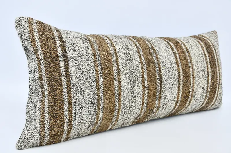 Pillow Sham, Pillow for Sofa, 16x36 White Pillow Case, Antique Pillows, Decorative Bolster Cushion, Boho Pillow, Indoor Cushion - 3
