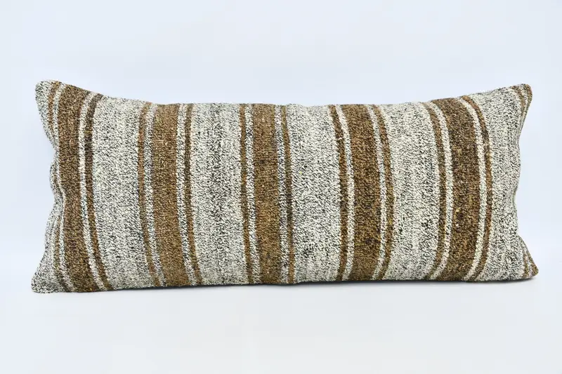 Pillow Sham, Pillow for Sofa, 16x36 White Pillow Case, Antique Pillows, Decorative Bolster Cushion, Boho Pillow, Indoor Cushion - 1