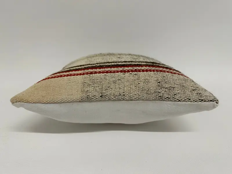 Floor Pillow Cover, Cushion Case, 12x12 Beige Cushion, Kilim Pillow, Home Decor Pillow, Ikat Pillow, Muted Cushion Cover, Vintage Kilim Throw Pillow - 5