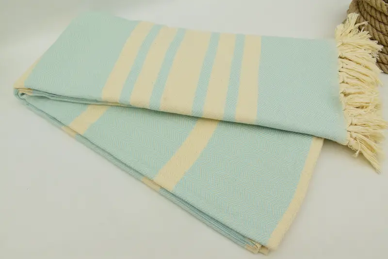 96x80 Cotton Herringbone Towel, Turkish Bedspread, Housewarming Gift, Wedding Gift, Wedding Hand Made Gift, Woven Throw Blanket, Bachelorette Gifts - 3
