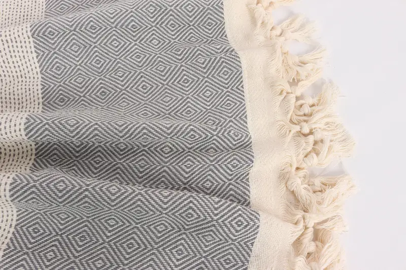 Bachelorette Party Favors, Organic Throw, Beach Theme Wedding Gift, 104x80 Cotton Diamond Towel, Turkish Blanket, Gift For Him, Monogram Blanket - 8