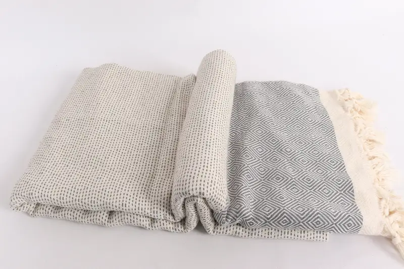Bachelorette Party Favors, Organic Throw, Beach Theme Wedding Gift, 104x80 Cotton Diamond Towel, Turkish Blanket, Gift For Him, Monogram Blanket - 6
