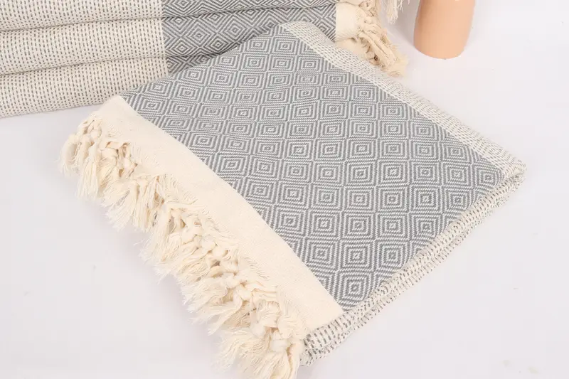 Bachelorette Party Favors, Organic Throw, Beach Theme Wedding Gift, 104x80 Cotton Diamond Towel, Turkish Blanket, Gift For Him, Monogram Blanket - 5