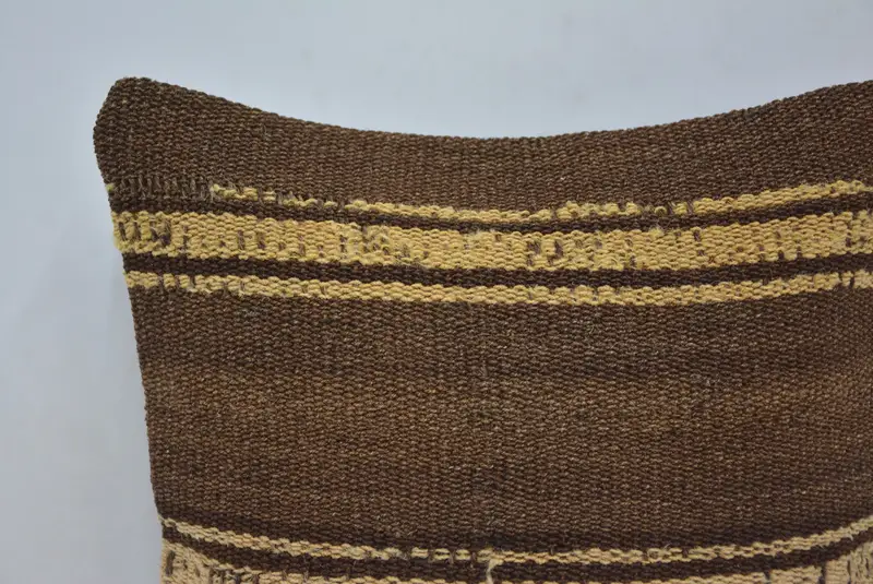 12x12 Brown Pillow Sham, Kilim Pillow Cover, Pillow for Couch, Knitted Pillow Case, Vintage Throw Cushion, Cushion, Boho Pillow Sham Cover - 2