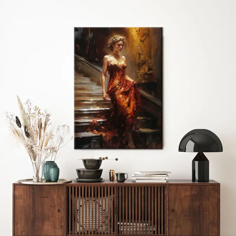 トレンディな抽象的な女性の絵画キャンバスにプリント、モダンな装飾