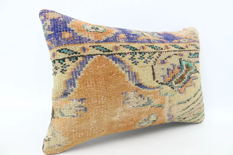 16x24 Orange Cushion Case, Vintage Kilim Pillow, Handwoven Cushion Case, Turkish Pillow, Pillow Cover, Interior Designer Pillow - 3