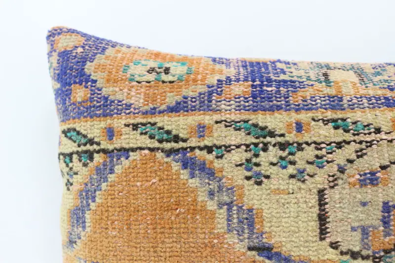 16x24 Orange Cushion Case, Vintage Kilim Pillow, Handwoven Cushion Case, Turkish Pillow, Pillow Cover, Interior Designer Pillow - 2
