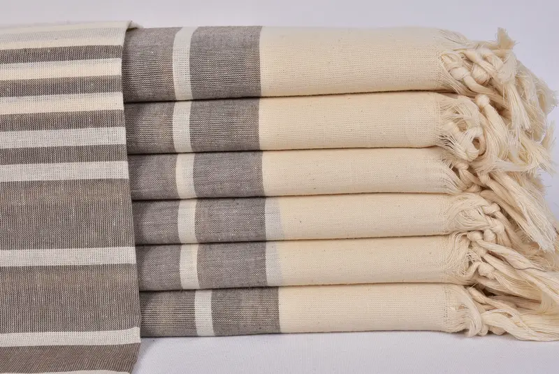 Beach Towel Gift, Bridesmaid Proposal Gift, Eco-friendly Turkish peshtemal towel, 70x40 Cotton Striped Towel, Gift For Him, Organic towel, Gym Towel - 1