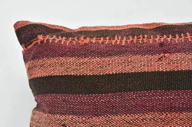 Boho Throw Pillow Cover, Vintage Kilim Throw Pillow, Boho Pillow, Authentic Cushion, Cushion Case, Kilim Pillow, 20x20 Brown Pillow Sham - 2