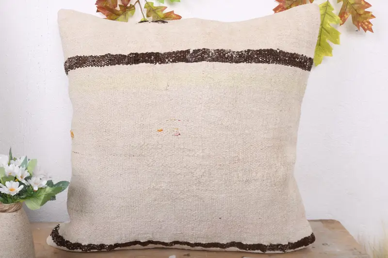 Pillow Sham, 20x20 White Cushion Case, Customized Cushion Cover, Patio Pillow Sham, Antique Pillows, Boho Pillow, Tribal Pillow Case, Turkish Pillow - 2