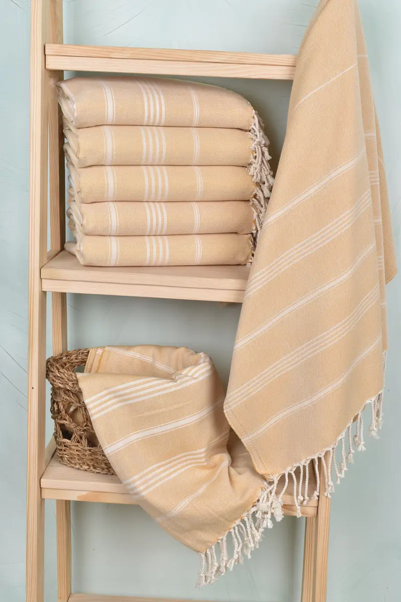 Organic Beach Towel, Monogrammed Beach Towel, Home Decor Gifts, 70x40 Cotton Striped Towel, Employee Gifts, Bachelorette Party Gifts Bridesmaids - 3