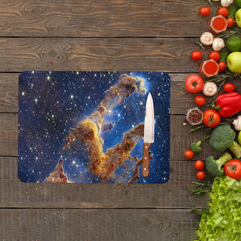 Stellar Glass Cutting Board: NASA's Pillars of Creation Design