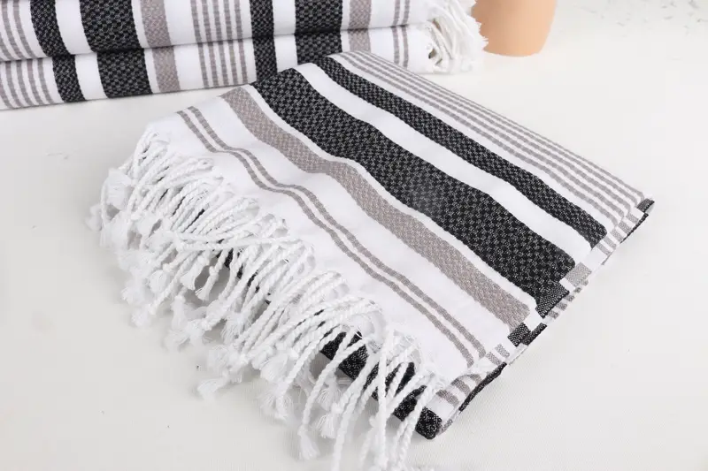 Personalized Beach Towel, Miami Bachelorette Party Favors, Embroidered Towel, Peshtemal Towel, 70x36 Cotton Striped Towel, Personalized Gift For Him - 5