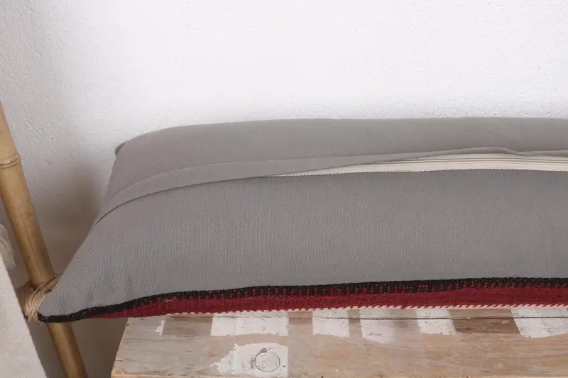 Kilim Cushion Sham, Hippie Throw Cushion, 12x43 Red Cushion Case, Boho Pillow, Pet Cushion Cover, Pillow, Vintage Pillow, Hippie Throw Cushion Case - 7
