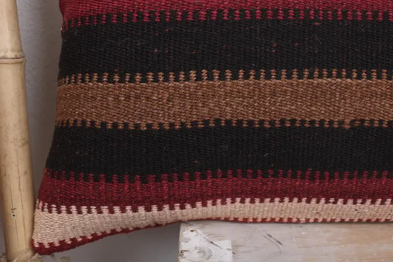 Kilim Cushion Sham, Hippie Throw Cushion, 12x43 Red Cushion Case, Boho Pillow, Pet Cushion Cover, Pillow, Vintage Pillow, Hippie Throw Cushion Case - 3