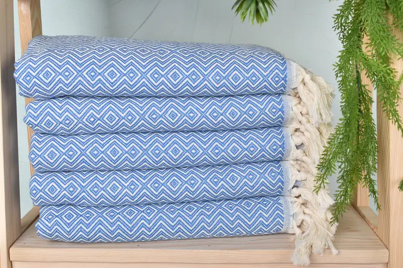 Handmade Gift, Custom Wedding Gift From Bridesmaid, Organic Turkish towel, Grandma Gift, Yoga Towel, Turkish towel, 70x38 Cotton Diamond Towel - 2