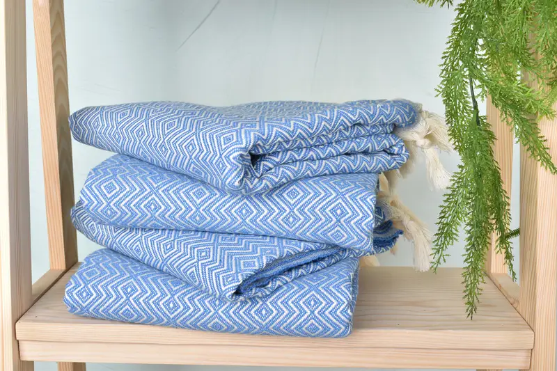 Handmade Gift, Custom Wedding Gift From Bridesmaid, Organic Turkish towel, Grandma Gift, Yoga Towel, Turkish towel, 70x38 Cotton Diamond Towel - 7