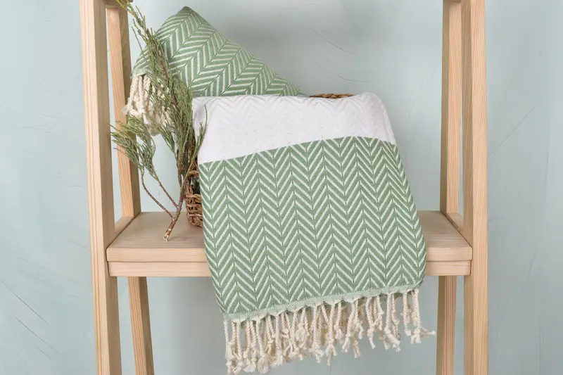Cotton towel, Gift For Best Friend, Organic cotton peshtemal for spa and beach, Organic Turkish towel, 70x40 Cotton Chevron Towel, Custom Gift - 4