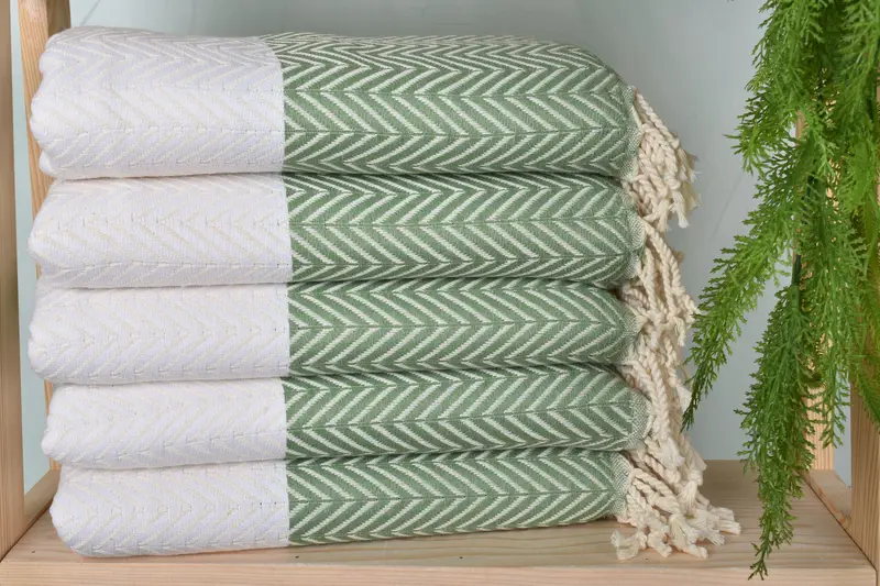 Cotton towel, Gift For Best Friend, Organic cotton peshtemal for spa and beach, Organic Turkish towel, 70x40 Cotton Chevron Towel, Custom Gift - 2